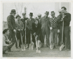 Ford - Building - Construction - Bertha Howard and others with shovels at groundbreaking