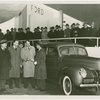 Ford - Ford, Edsel - With Harvey Gibson, Charles Soderquist, James Rooney and crowd with 28 millionth Ford car
