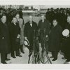 Ford - Ford, Henry - Giving speech with Grover Whalen, Edsel Ford, Henry Ford II, Alfred Smith and Fiorello LaGuardia