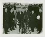 Ford - Ford, Henry - Giving speech with Grover Whalen, Edsel Ford, Henry Ford II, Alfred Smith and Fiorello LaGuardia