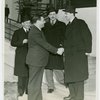 France Participation - Pavilion director shaking hands with Archduke Otto of Hapsburg