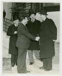 France Participation - Pavilion director shaking hands with Archduke Otto of Hapsburg