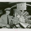France Participation - Veterans - French veteran examining Air France engine