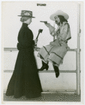 Two members of Green Guards of America in pageant