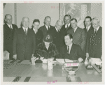 Gardens on Parade - Harriet Barnes Pratt signing contract with Grover Whalen