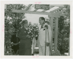 Gardens on Parade - Pearl S. Buck and Grover Whalen with bouquet