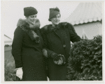 Gardens on Parade - Two members of Long Island Garden Clubs inspect hedge