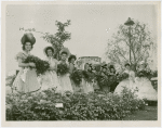 Gardens on Parade - Contestants of amateur modeling contest with bouquets