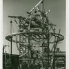 General Electric - Building - Workers constructing gyroscopic sphere for lightning bolt sculpture