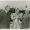 General Motors - Miss Futurama presenting model 1960s car to Harvey Gibson