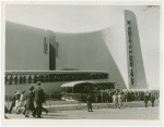 General Motors - Building - Crowd outside of front of building