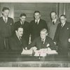 General Motors - Knudsen, William S. - Signing contract with Grover Whalen and officials