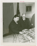 Georgia Participation - Building - Jere Moore and Dennis Nolan inspecting model