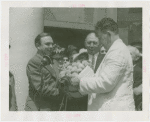 Georgia Participation - E.D. Rivers (Governor) - With officials presenting basket of peaches