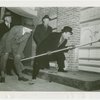 Glass Center - Glassblowing - Grover Whalen and officials lighting furnace