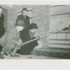 Glass Center - Glassblowing - Grover Whalen and officials lighting furnace