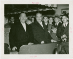 Great Britain Participation - Grover Whalen and other official in cart surrounded by others