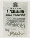 Great Britain Participation - Proclamation designating war contraband