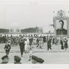 Great Britain Participation - King and Queen - Crowd in front of giant portrait of King George