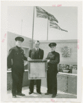 Great Britain Participation - Magna Carta Exhibit - Sir Louise Beale and policemen with Magna Carta