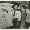 Great Britain Participation - Stamp Exhibit - Charles 'Broncho' Miller shows two boys the Pony Express stamp