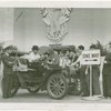 Paul Hubbard and two women with 1904 Bush jalopy