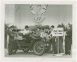 Paul Hubbard and two women with 1904 Bush jalopy
