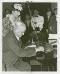 Hall of Invention - Leila Livingstone Morse watching Harvey Gibson at telegraph machine
