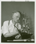 Hall of Invention - Patrick Tayleur with model of U.S.S. Constitution