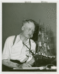 Hall of Invention - Patrick Tayleur with model of U.S.S. Constitution