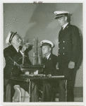 Hall of Invention - Patrick Tayleur describing model of U.S.S. Constitution to two sailors