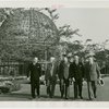 Hall of Pharmacy - Officials in front of framework of Perisphere
