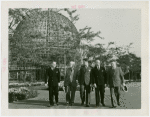 Hall of Pharmacy - Officials in front of framework of Perisphere