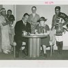 Indian (Native American) Participation - Idena Powell and Grover Whalen signing contract with Native Americans in attendance