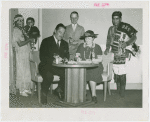 Indian (Native American) Participation - Idena Powell and Grover Whalen signing contract with Native Americans in attendance