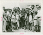 Indian (Native American) Participation - Hopi dancers with animal masks and schoolchildren