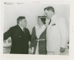 Indiana Day - Fiorello LaGuardia greeting Clifford Townsend and wife