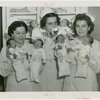 Infant Incubator - Hildegarde Couney with other nurses holding three sets of twins