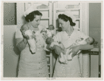Infant Incubator - Hildegarde Couney with other nurses holding three sets of twins