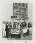 Information Booths - George Harvey dedicating Mayor's Official World's Fair Housing Bureau information booth