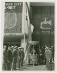 Information Booths - Fiorello LaGuardia at dedication of Mayor's Official World's Fair Housing Bureau information booth