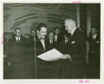 International Business Machines (IBM) - Watson, Thomas J. (President) - Presenting Grover Whalen with proclamation while others watch