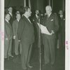 International Business Machines (IBM) - Watson, Thomas J. (President) - Presenting Grover Whalen with proclamation