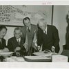 Italy Participation - Giuseppe Cantu (Commissioner General), Arturo Costantino and Grover Whalen sign contract