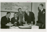 Italy Participation - Giuseppe Cantu (Commissioner General), Arturo Costantino and Grover Whalen sign contract