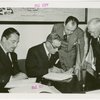 Italy Participation - Giuseppe Cantu (Commissioner General), Arturo Costantino and Grover Whalen sign contract