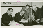 Italy Participation - Giuseppe Cantu (Commissioner General), Arturo Costantino and Grover Whalen sign contract
