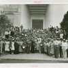 Italy Participation - Italian-Americans from New England gathered at entrance of Italian Pavilion