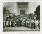 Italy Participation - Italian-Americans from New England gathered at entrance of Italian Pavilion