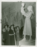 Jewish-Palestine Participation - Group views sculpture
